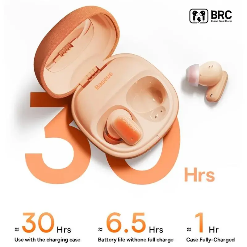 Słuchawki bezprzewodowe Baseus AirNora 2 Dokanałowe Bluetooth 5.3 Pomarańczowy