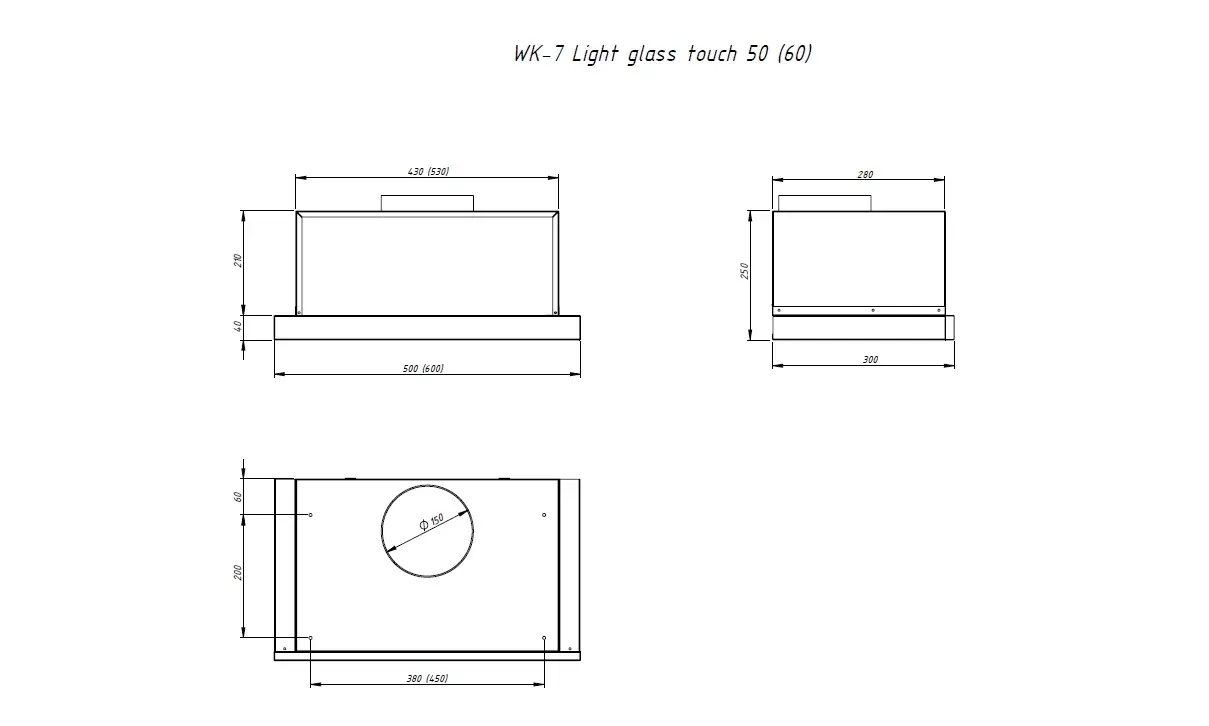 Okap Akpo WK-7 Light Glass Touch 60 Inox