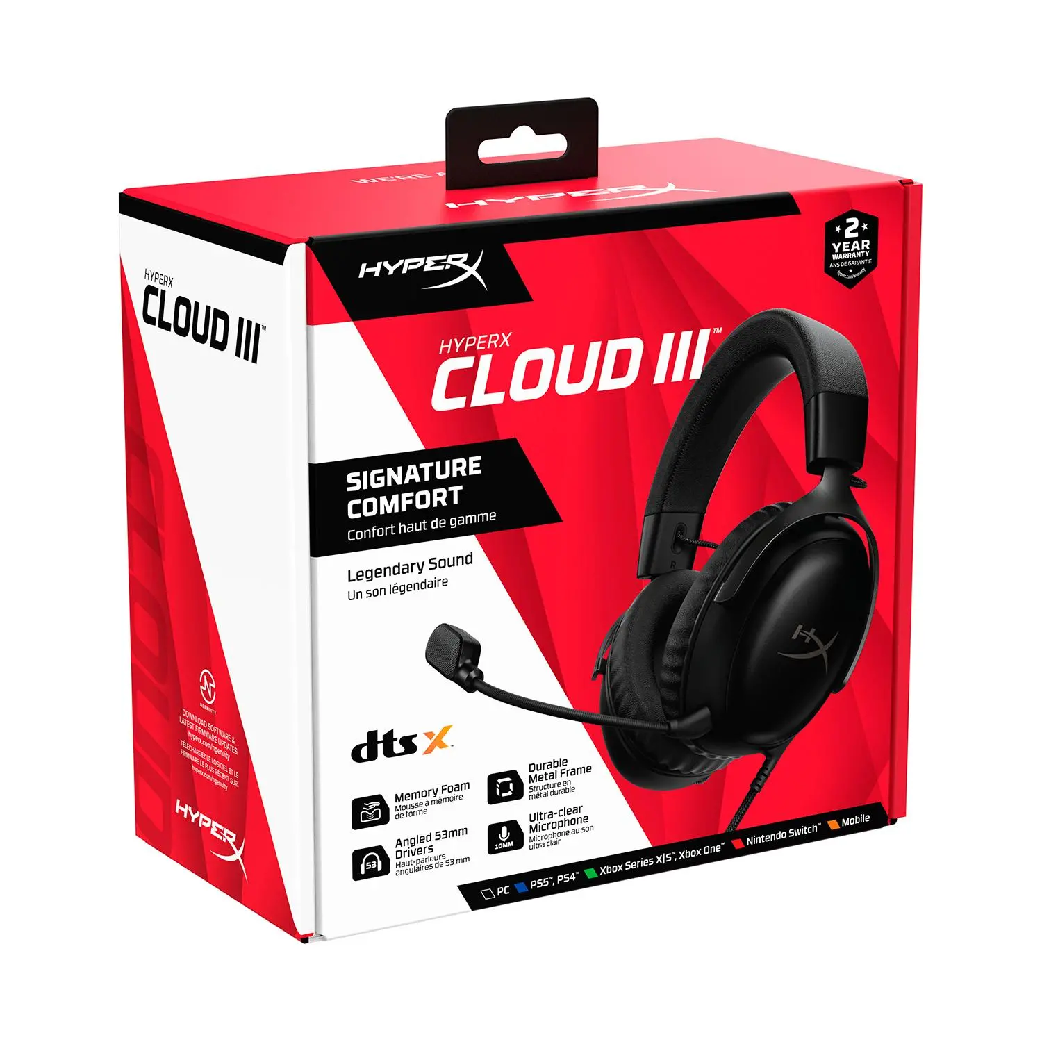 Słuchawki przewodowe z mikrofonem HyperX Cloud III Nauszne Czarny