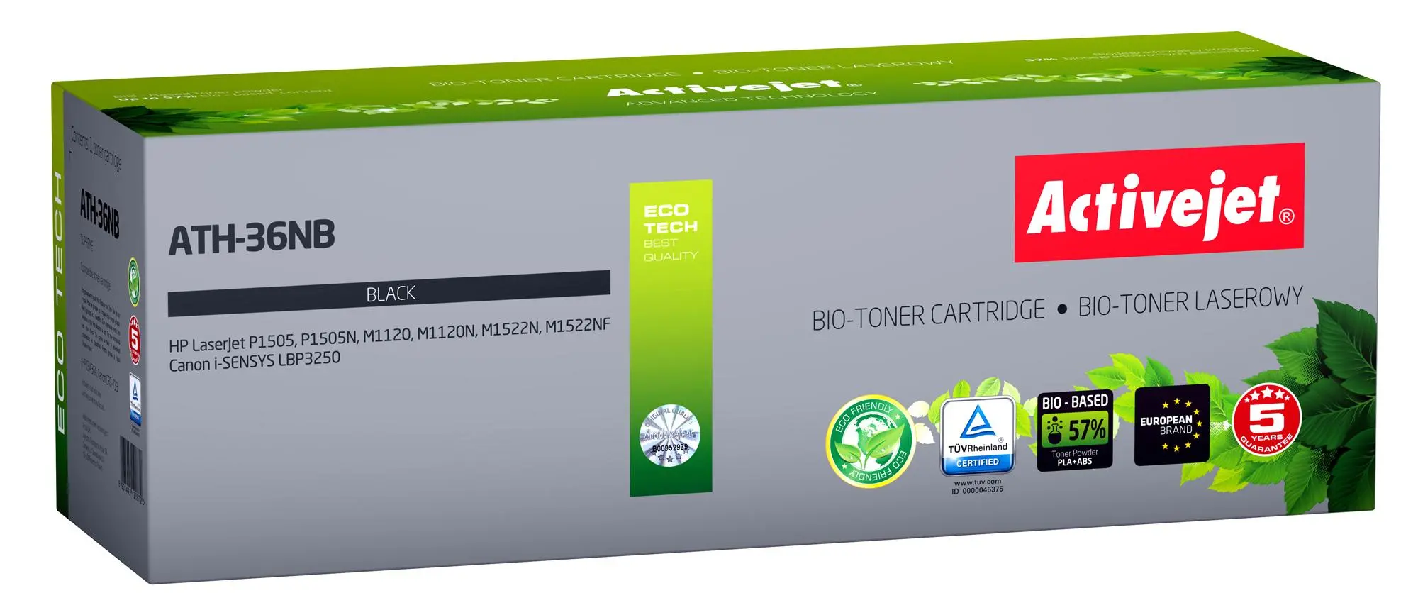Toner ActiveJet ATH-36NB BIO (zamiennik CB436A nr 36A, CRG-713) Czarny