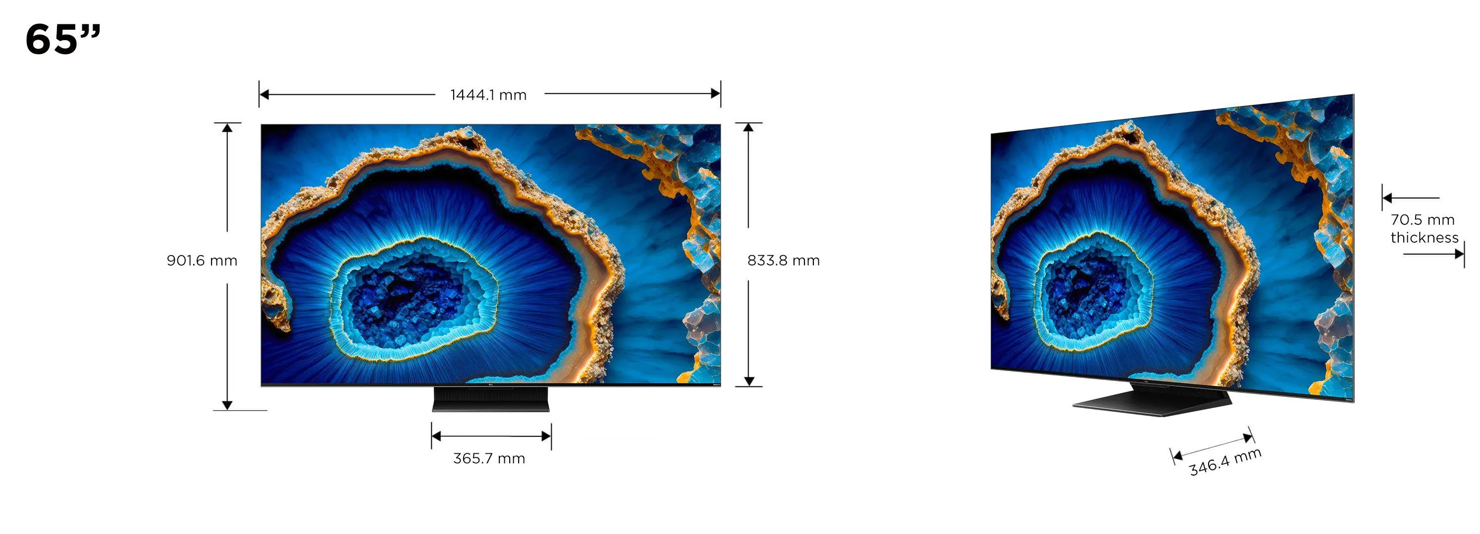 Telewizor TCL QD Mini-LED 65C805 65" QLED 4K 144Hz Google TV Dolby Vision IQ Dolby Atmos HDMI 2.1 DVB-T2