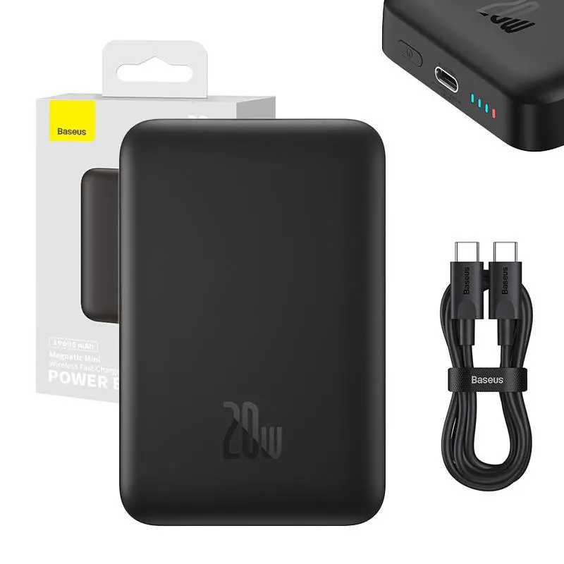 Powerbank Baseus PPCX070001 Magnetic Mini 10000mAh 20W MagSafe Overseas Edition Czarny