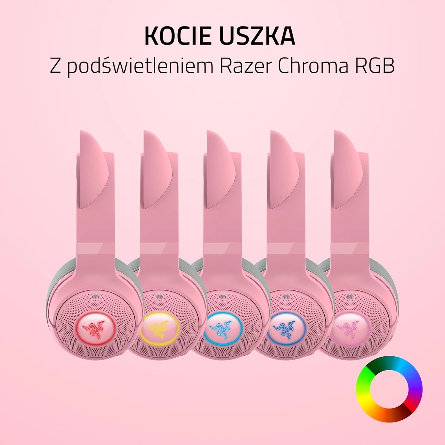 Słuchawki bezprzewodowe z mikrofonem Razer Kraken Kitty V2 BT Quartz Nauszne Różowy