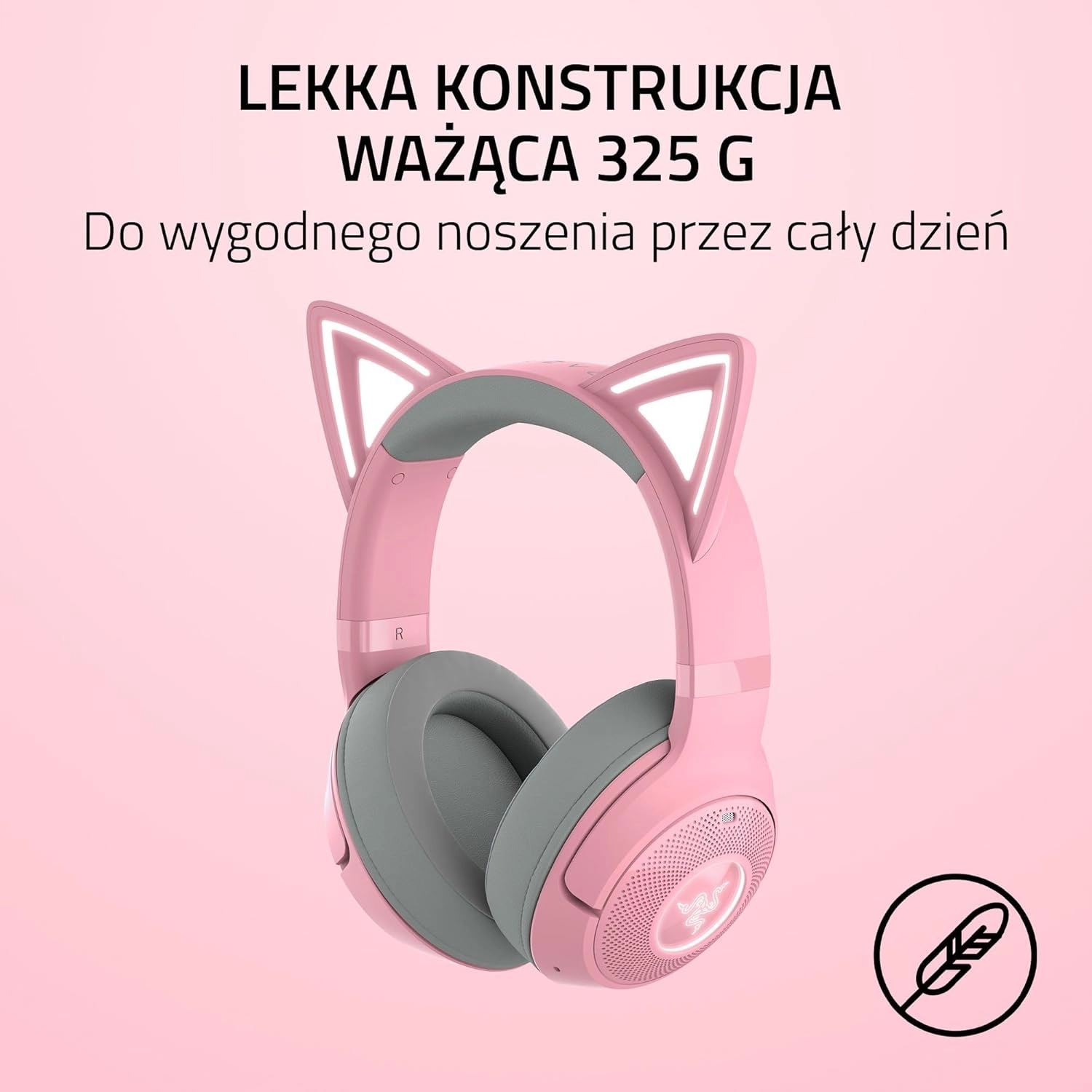 Słuchawki bezprzewodowe z mikrofonem Razer Kraken Kitty V2 BT Quartz Nauszne Różowy