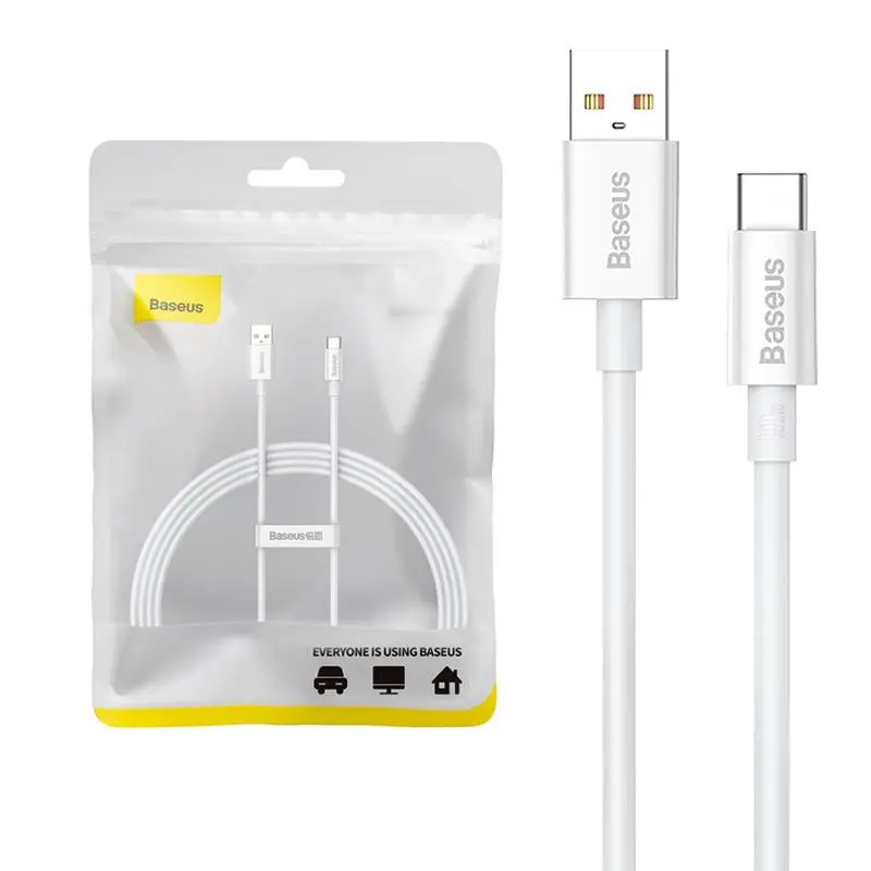 Kabel Baseus USB do USB-C Superior 100W 1,5m Biały