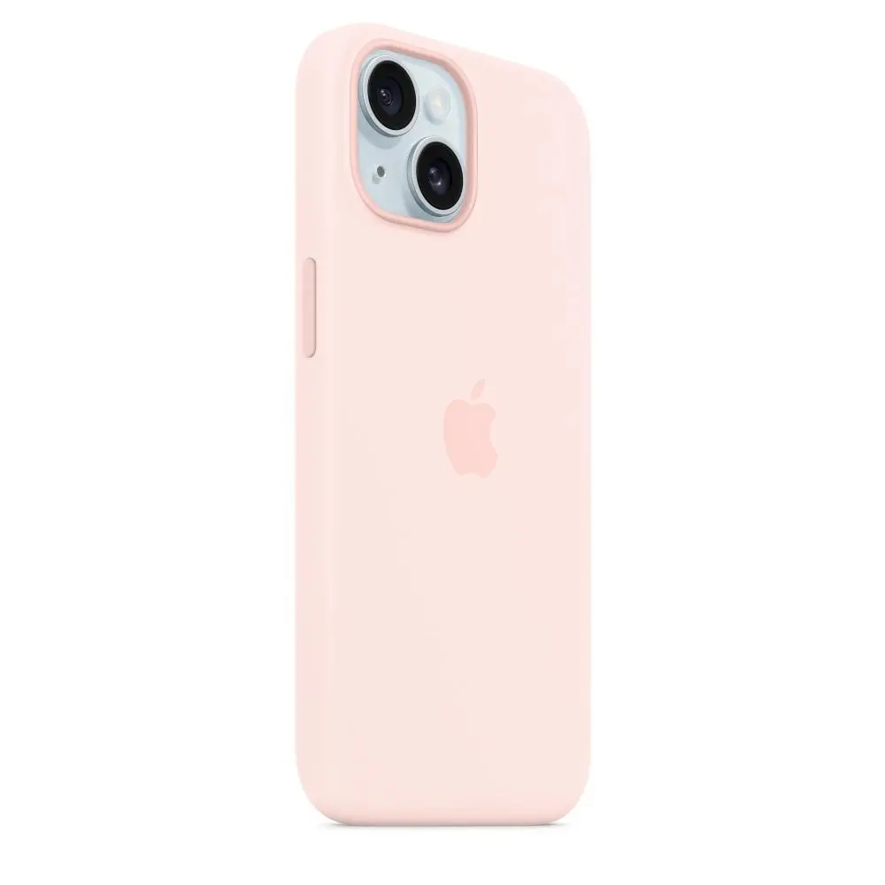 Etui Apple silikonowe z MagSafe do iPhone 15 Jasno-różowy