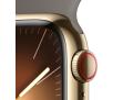 Smartwatch Apple Watch Series 9 GPS + Cellular koperta 41mm ze stali nierdzewnej Złoty pasek sportowy Popielaty brąz M/L