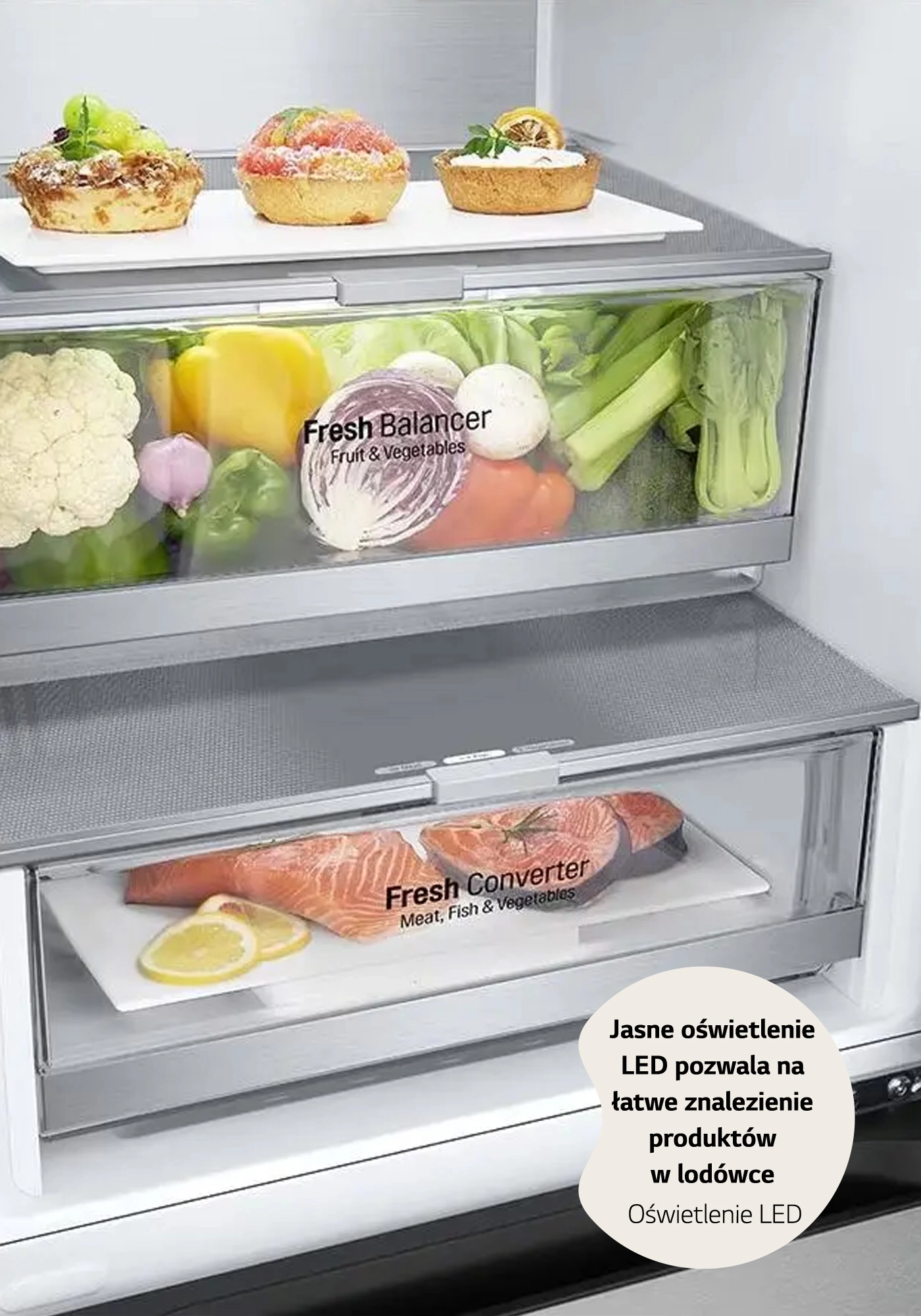 Lodówka LG GBV7280CMB Pełny No Frost 203cm Szuflada z kontrolą wilgotności Srebrny