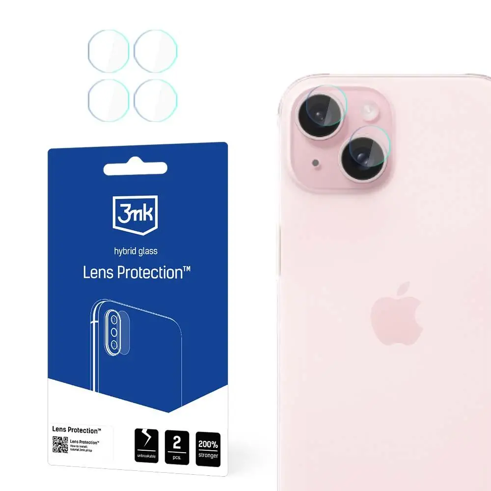 Szkło hybrydowe 3mk Lens Protection do iPhone 15 Plus