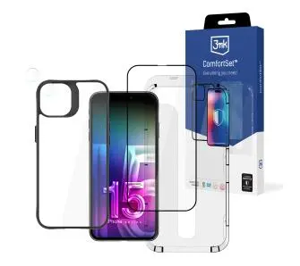 Zestaw ochronny 3mk Comfort Set 4 in 1 do iPhone 15