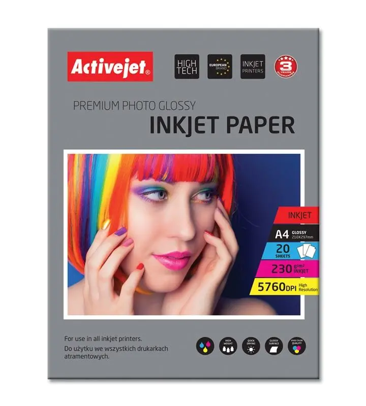 Papier fotograficzny ActiveJet AP4-230G20 20 Arkuszy