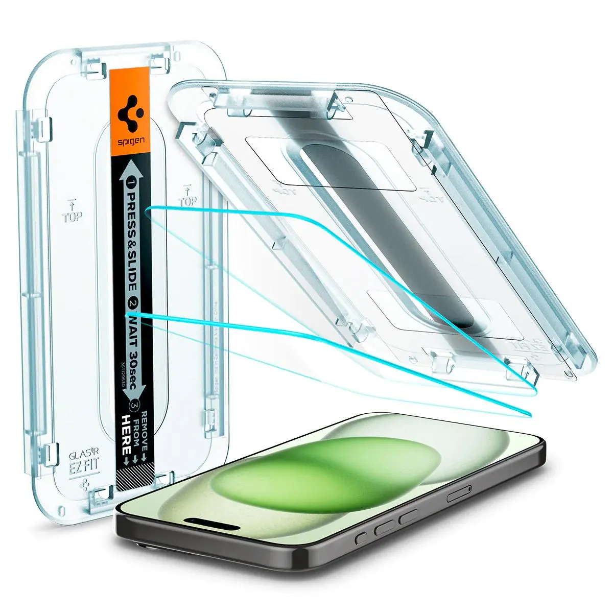 Szkło hartowane Spigen z aplikatorem Glas.tR EZ Fit do iPhone 15 Plus - 2 pack