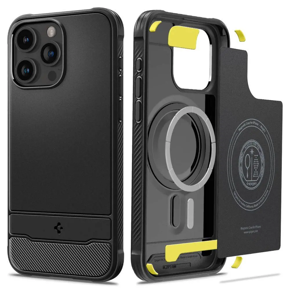 Etui Spigen Rugged Armor MagFit do iPhone 15 Pro Max Czarny