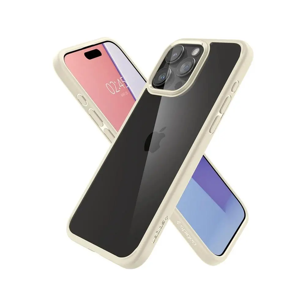 Etui Spigen Crystal Hybrid do iPhone 15 Pro Max Piaskowy