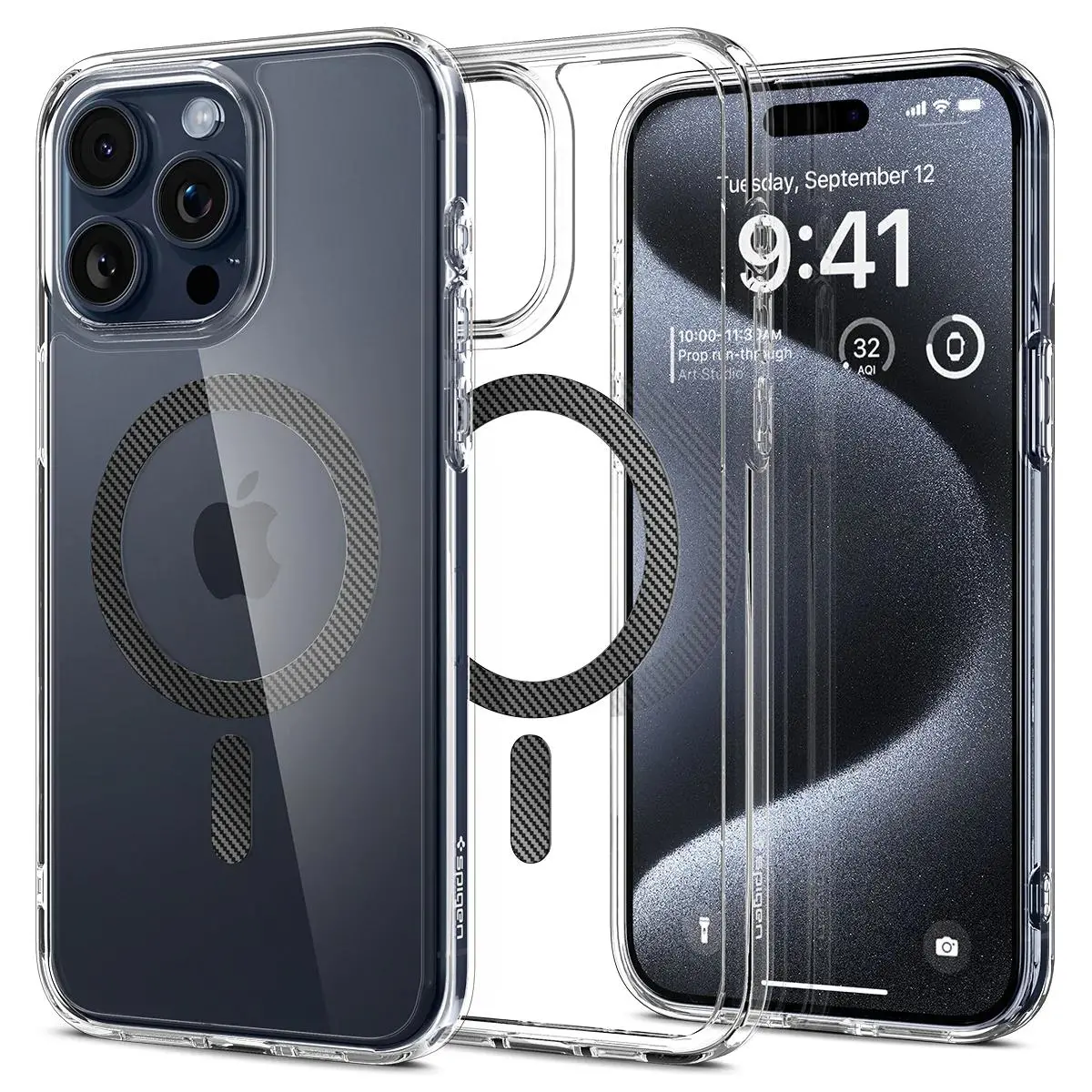 Etui Spigen Ultra Hybrid MagFit do iPhone 15 Pro carbon fiber