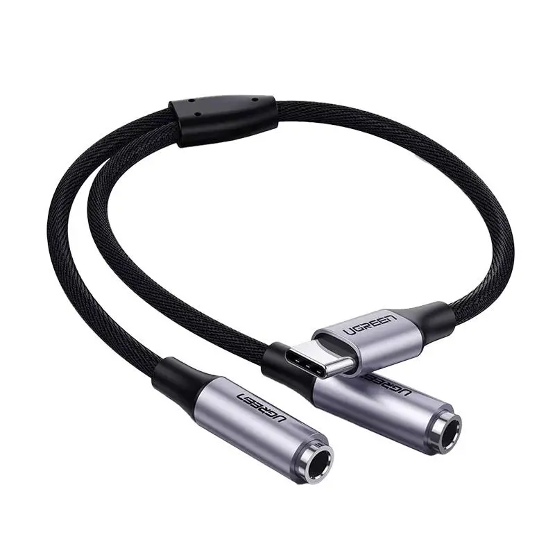 Kabel UGREEN AUX AV144 USB-C 25cm Czarny