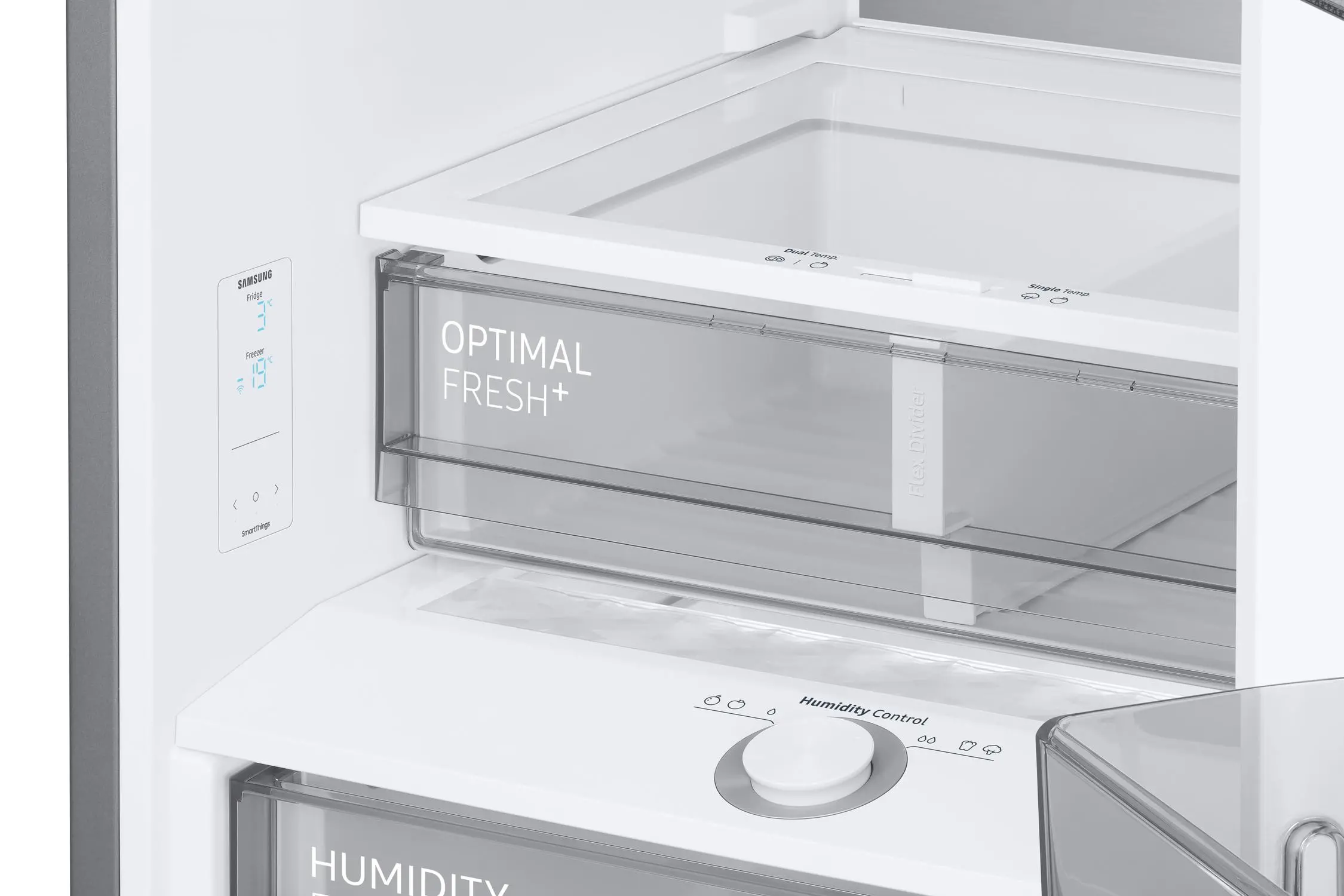 Lodówka Samsung Bespoke RB38C7B6AB1 Pełny No Frost 203cm Szuflada z kontrolą wilgotności Zdalne sterowanie Grafitowa Stal