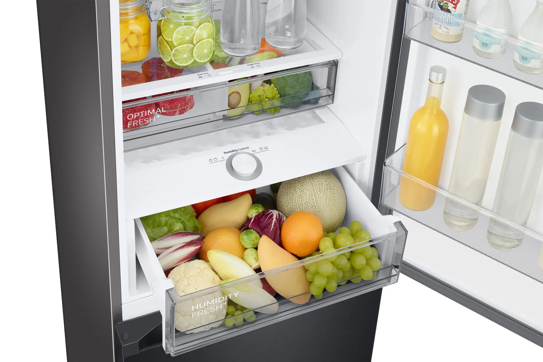 Lodówka Samsung Bespoke RB38C7B6AB1 Pełny No Frost 203cm Szuflada z kontrolą wilgotności Zdalne sterowanie Grafitowa Stal