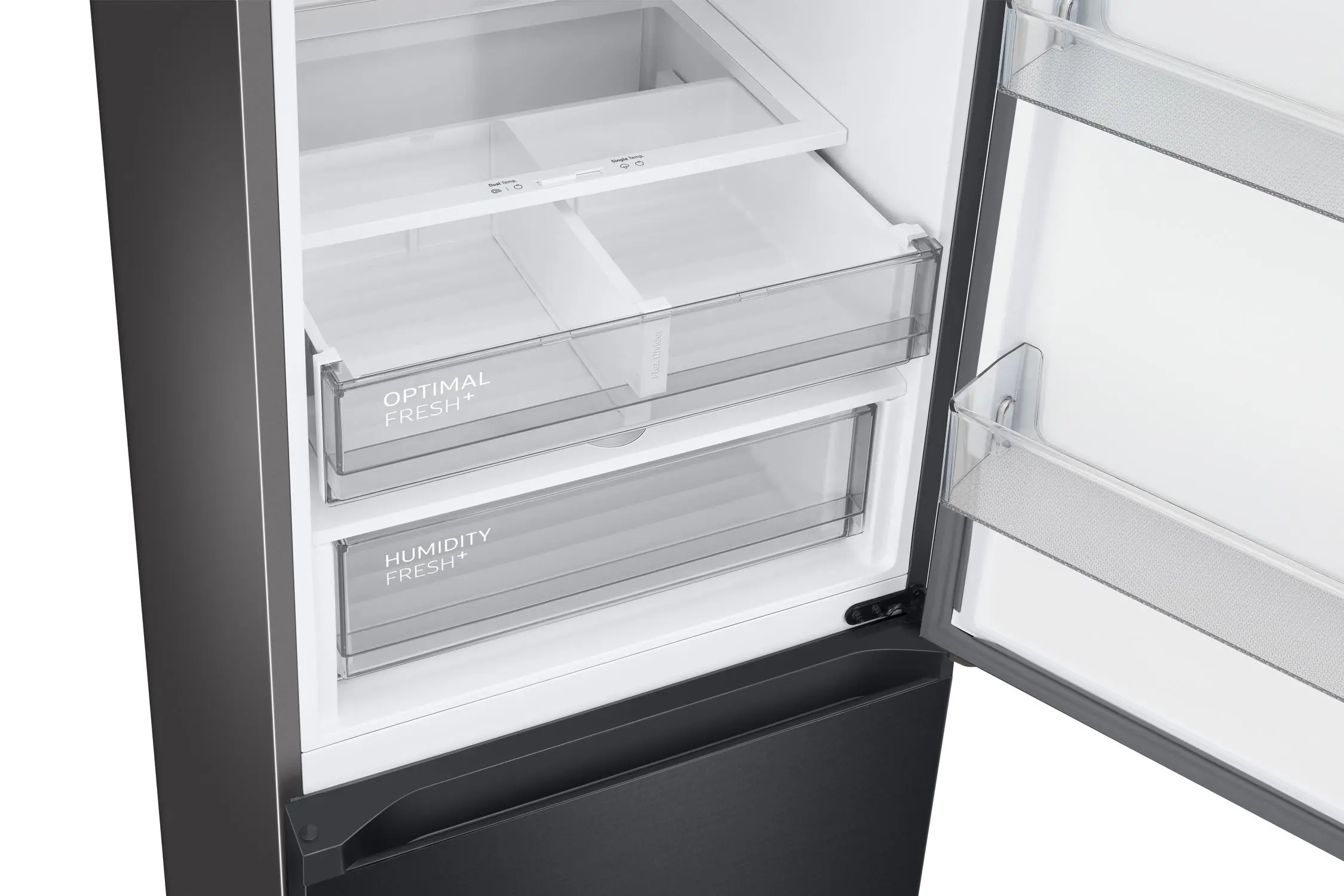 Lodówka Samsung Bespoke RB38C7B6AB1 Pełny No Frost 203cm Szuflada z kontrolą wilgotności Zdalne sterowanie Grafitowa Stal