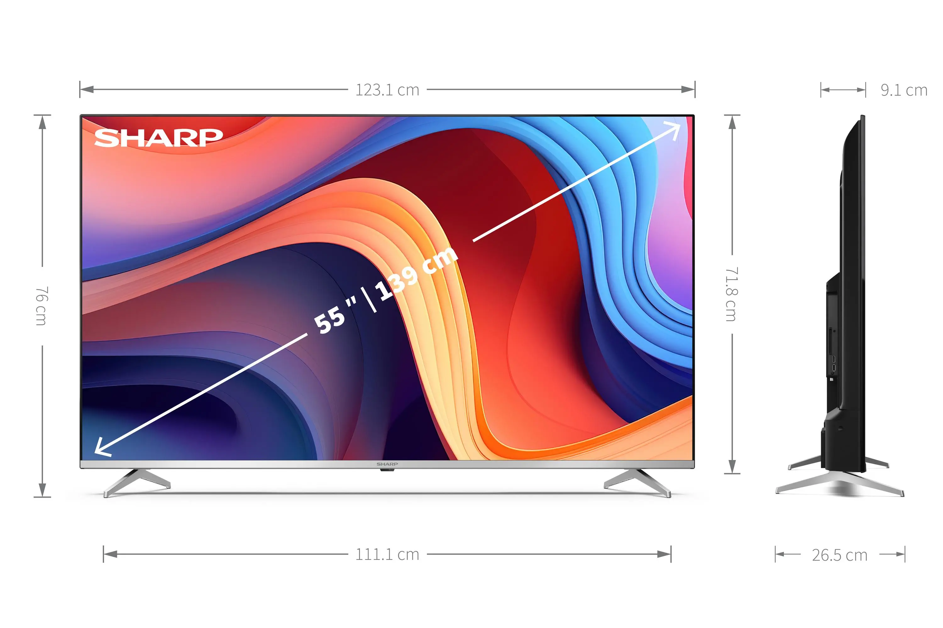 Telewizor Sharp 55GP6760E  55" QLED 4K GoogleTV Dolby Vision Dolby Atmos HDMI 2.1 DVB-T2