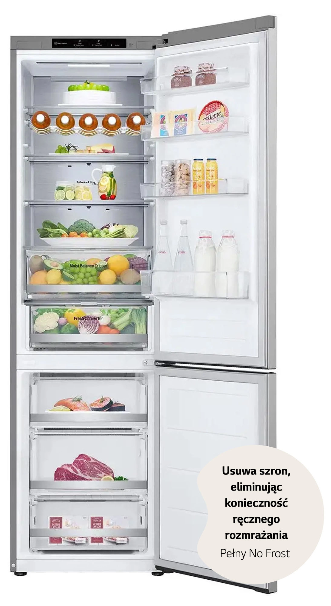 Lodówka LG GBV5240CPY Pełny No Frost 203cm Szuflada z kontrolą wilgotności Srebrny