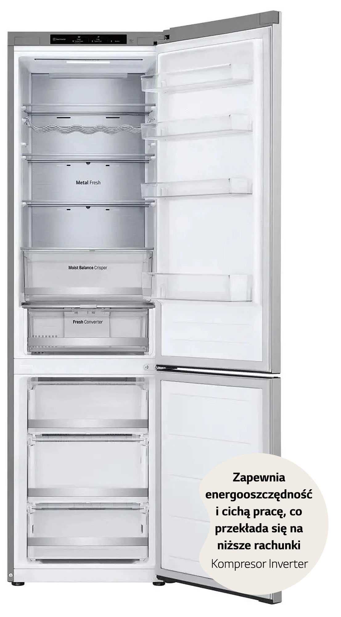 Lodówka LG GBV5240CPY Pełny No Frost 203cm Szuflada z kontrolą wilgotności Srebrny