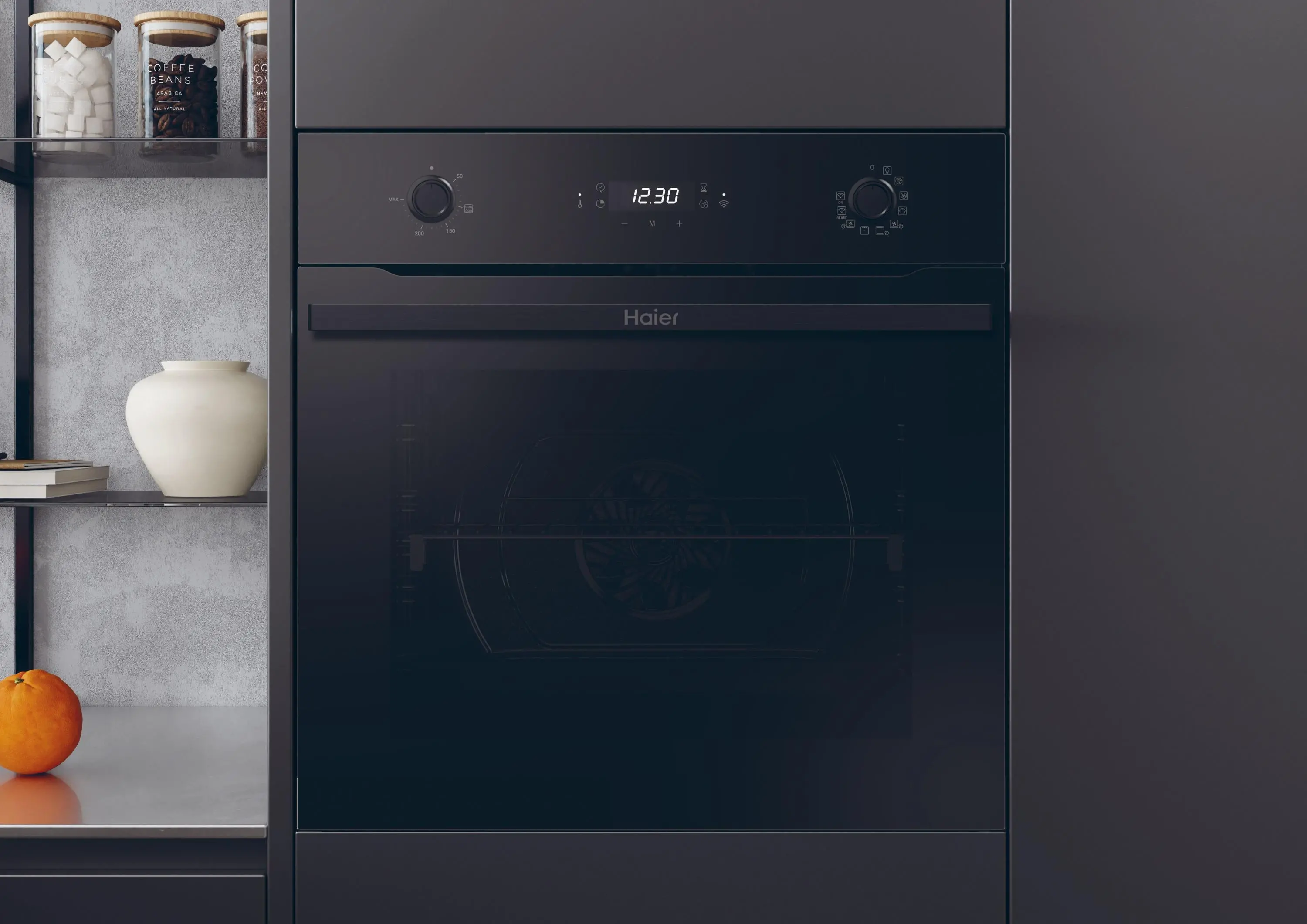 Piekarnik elektryczny Haier HWO60SM2E01BE Termoobieg AirFry Zdalne sterowanie Czarny