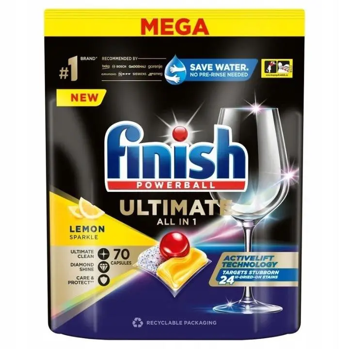 Kapsułki do zmywarki Finish Ultimate All in One Lemon 70szt.