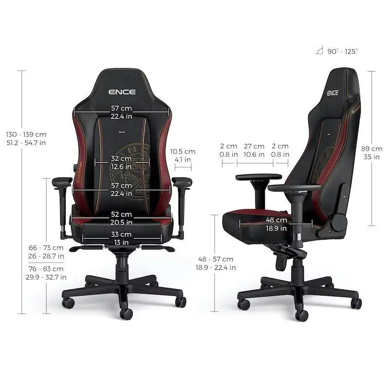 Fotel Noblechairs HERO Ence Edition Gamingowy do 150kg Skóra ECO Czarno-czerwony