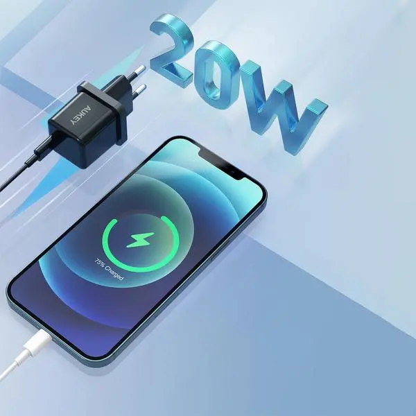 Ładowarka sieciowa Aukey USB-C PowerDelivery 20W Czarny