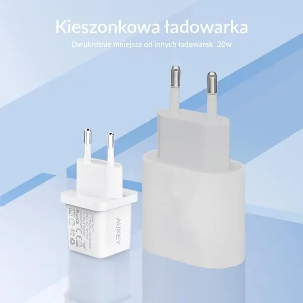Ładowarka sieciowa Aukey USB-C PowerDelivery 20W Czarny