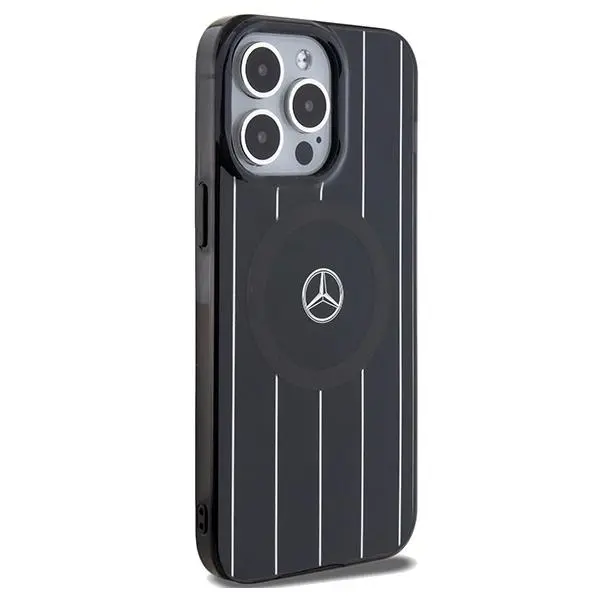 Etui Mercedes-Benz Double Layer Crossed Lines MagSafe MEHMP15X23HRSK do iPhone 15 Pro Max Czarny