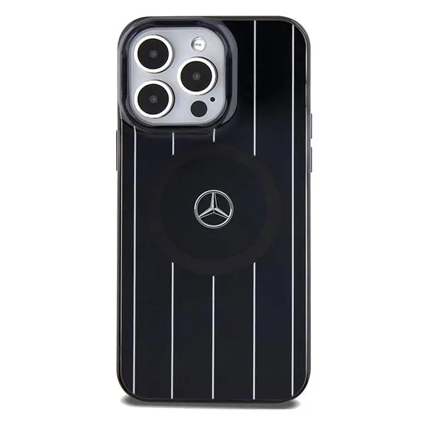 Etui Mercedes-Benz Double Layer Crossed Lines MagSafe MEHMP15X23HRSK do iPhone 15 Pro Max Czarny