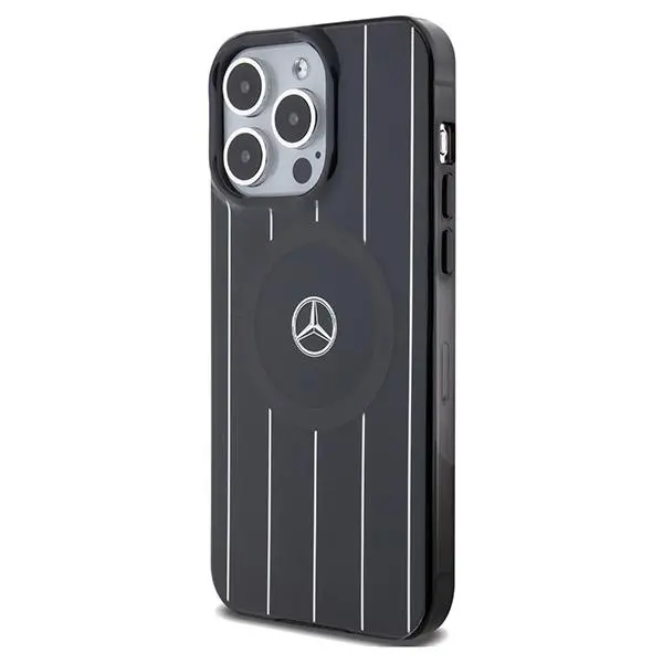 Etui Mercedes-Benz Double Layer Crossed Lines MagSafe MEHMP15X23HRSK do iPhone 15 Pro Max Czarny