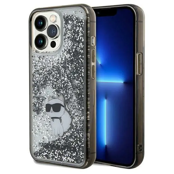 Etui Karl Lagerfeld Liquid Glitter Choupette KLHCP13LLKCNSK do iPhone 13 Pro / 13