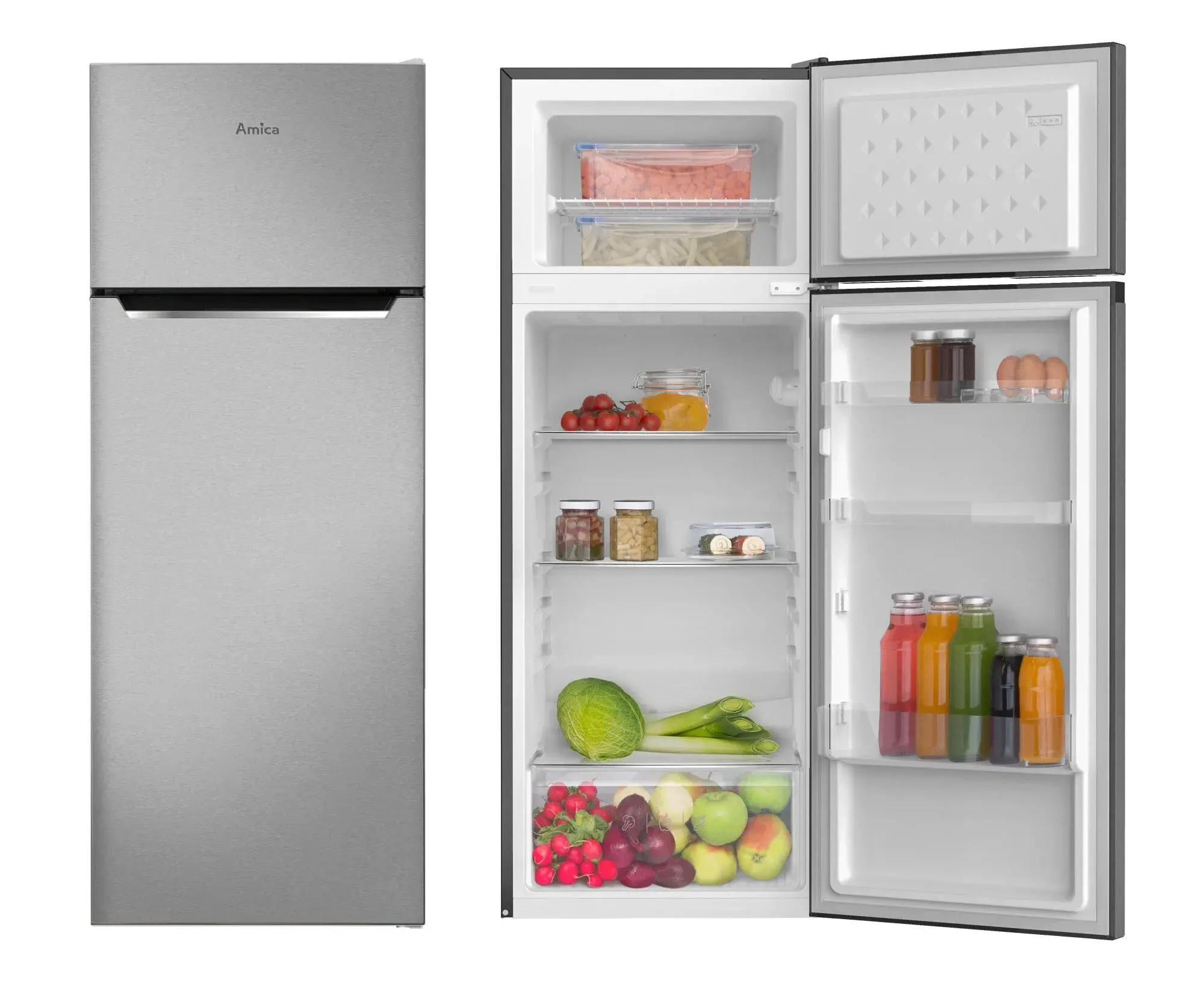 Lodówka Amica FD2485.4X(E) 144cm Inox