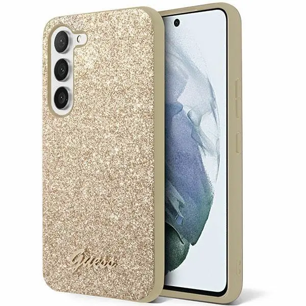 Guess Glitter Script GUHCS24SHGGSHD do Samsung Galaxy S24 Złoty
