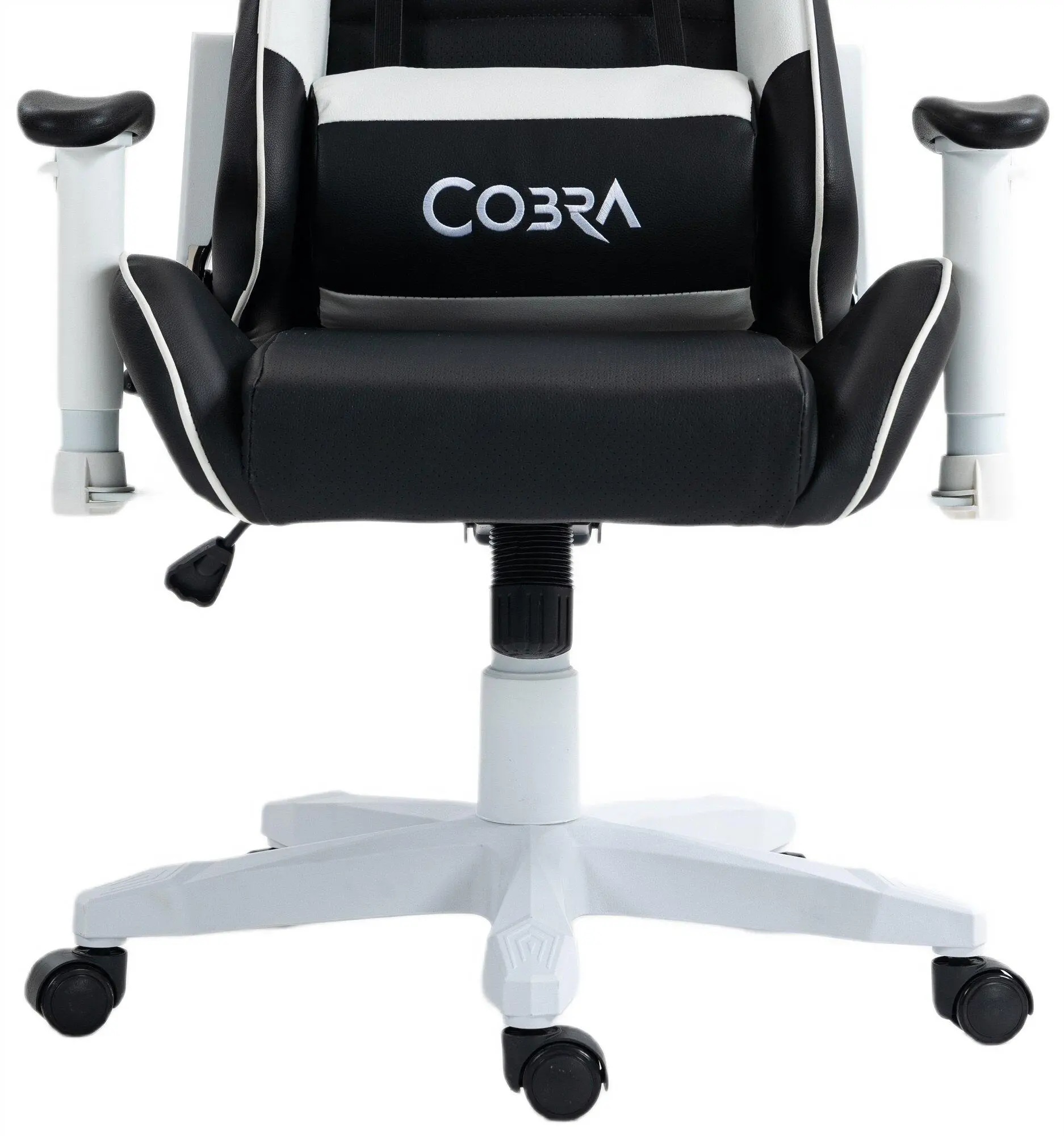 Fotel Cobra Rebel CR202 Gamingowy do 130kg Skóra ECO Biało-czarny