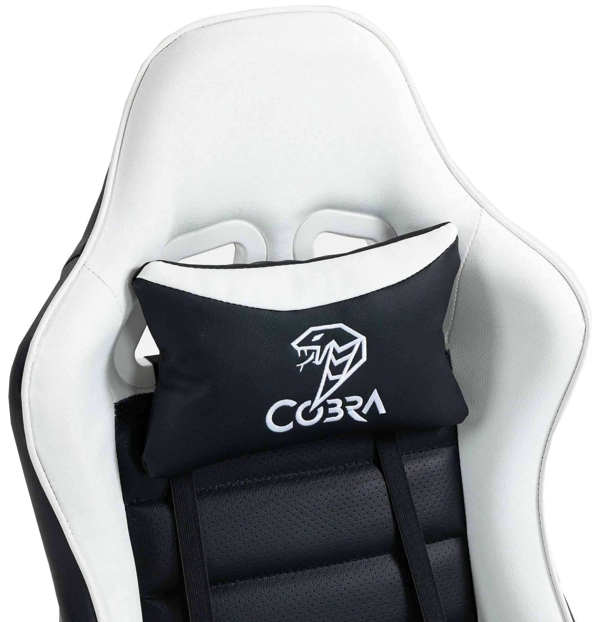 Fotel Cobra Rebel CR202 Gamingowy do 130kg Skóra ECO Biało-czarny
