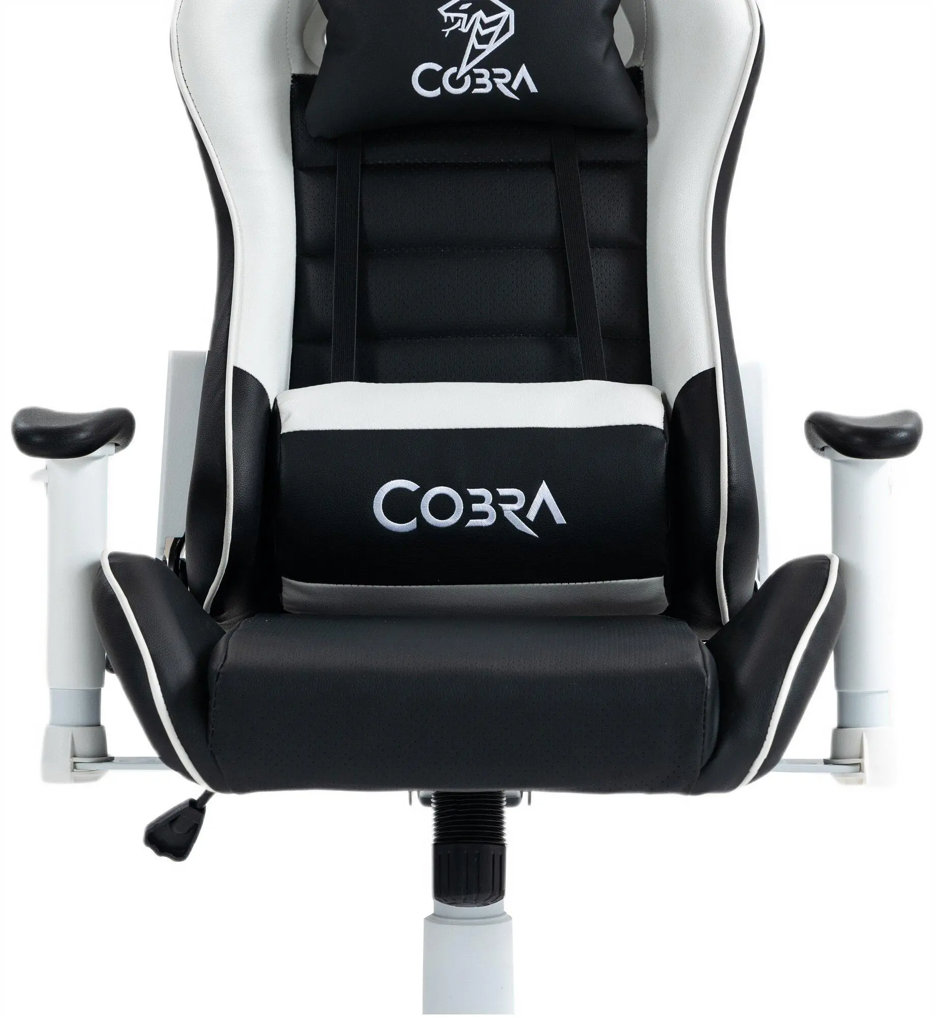 Fotel Cobra Rebel CR202 Gamingowy do 130kg Skóra ECO Biało-czarny