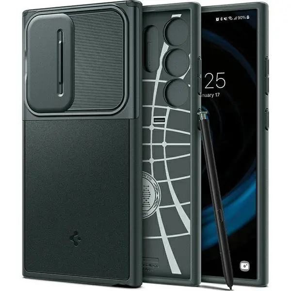 Etui Spigen Optik Armor ACS07314 do Galaxy S24 Ultra Zielony