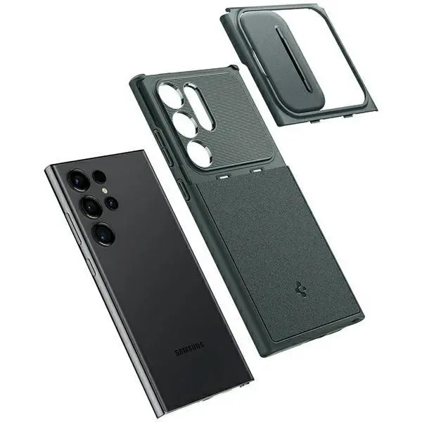 Etui Spigen Optik Armor ACS07314 do Galaxy S24 Ultra Zielony
