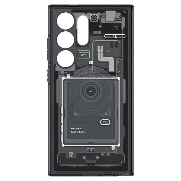 Etui Spigen Ultra Hybrid ACS07293 do Galaxy S24 Ultra Przezroczysty-Czarny