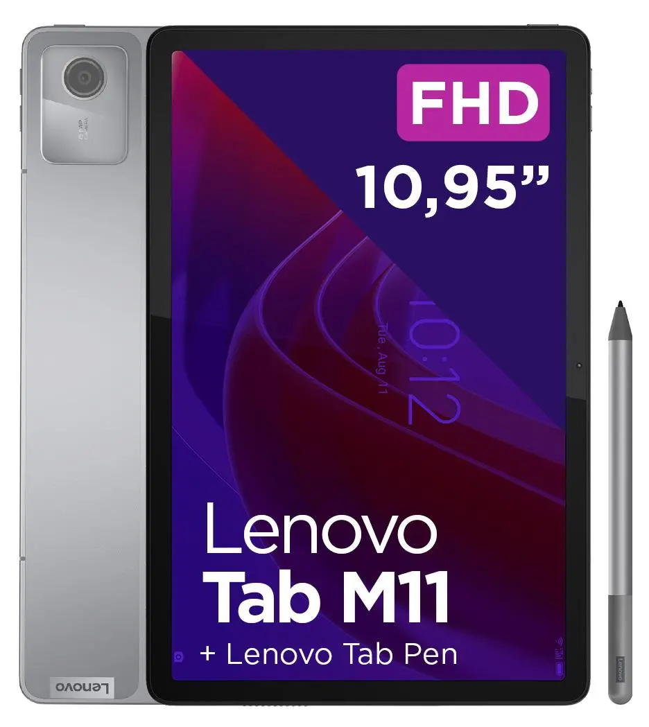 Tablet Lenovo Tab M11 TB330FU 10,95" 8/128GB Wi-Fi Luna Grey + Rysik