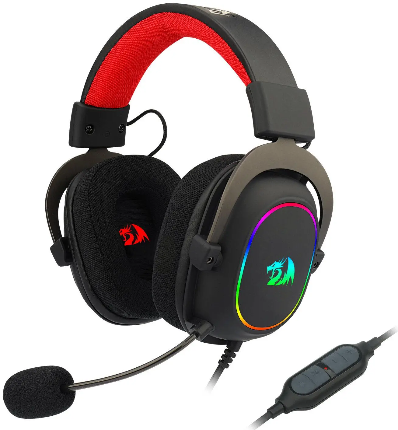 Słuchawki przewodowe z mikrofonem Redragon H510 Zeus-X RGB Nauszne Czarny