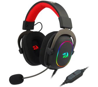 Słuchawki przewodowe z mikrofonem Redragon Zeus-X RGB H510-RGB -czarny Nauszne Czarno-czerwony