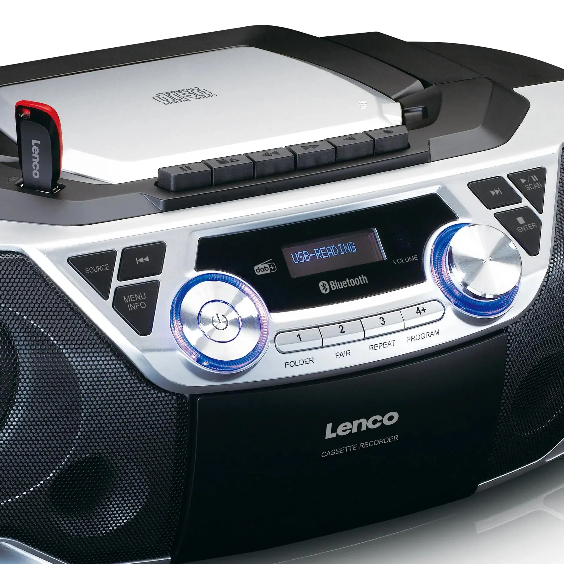 Radioodtwarzacz Lenco SCD-720SI Bluetooth Czarno-srebrny