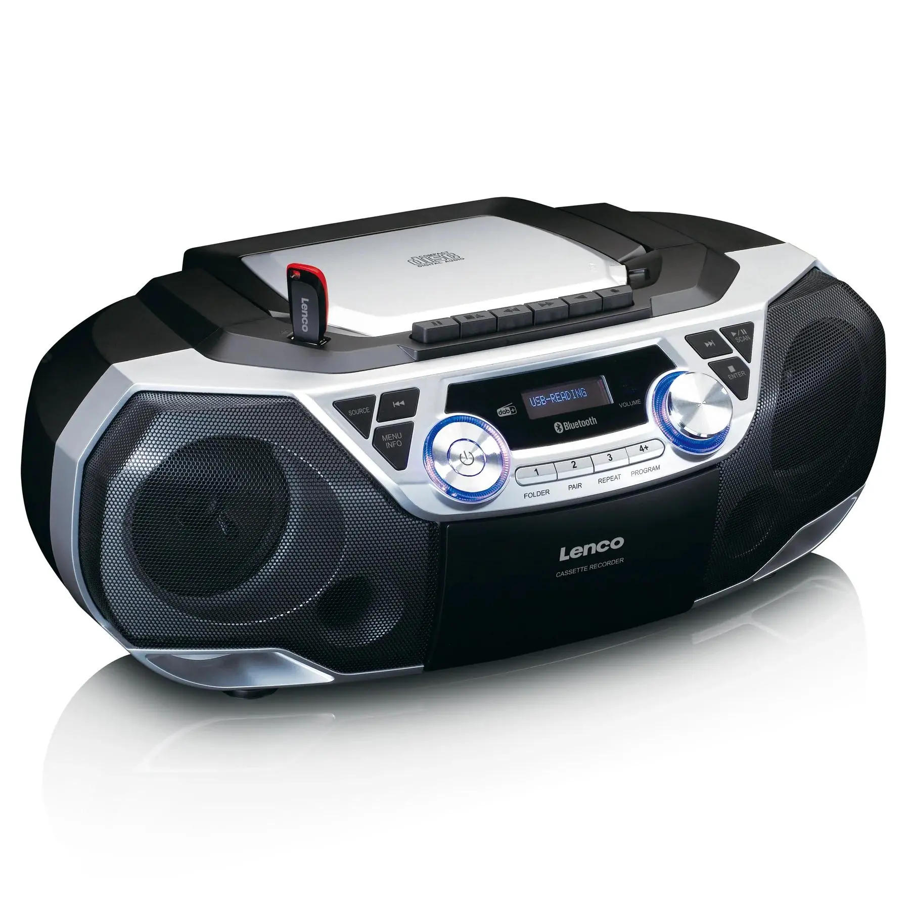 Radioodtwarzacz Lenco SCD-720SI Bluetooth Czarno-srebrny