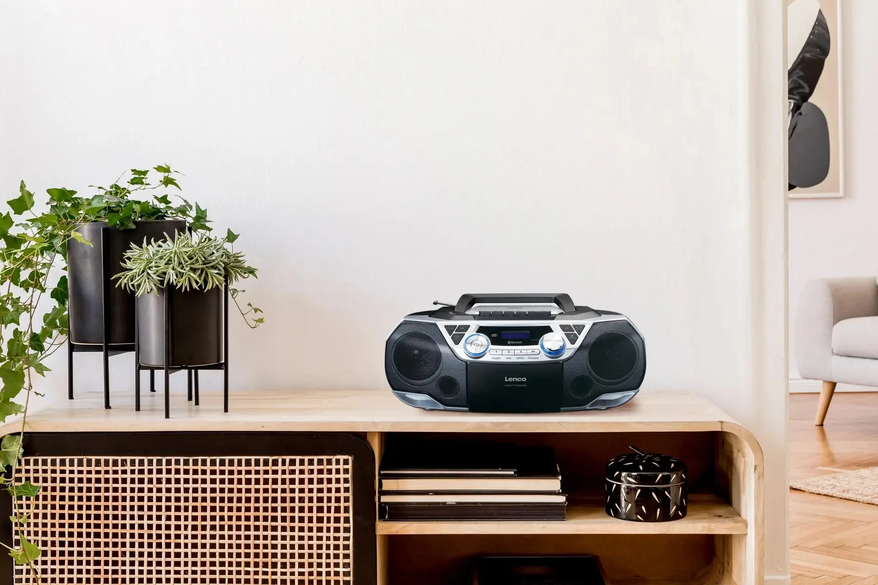 Radioodtwarzacz Lenco SCD-720SI Bluetooth Czarno-srebrny