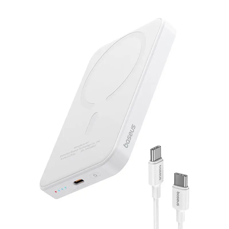 Powerbank Baseus P10022107223-00 Magnetic Mini 5000mAh 20W Biały